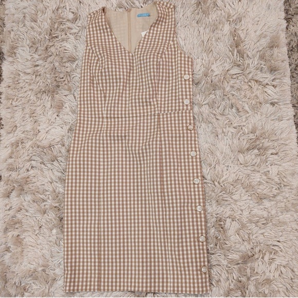 J. McLaughlin Paulson Gingham Shift Dress - size 8. Q - Picture 4 of 8